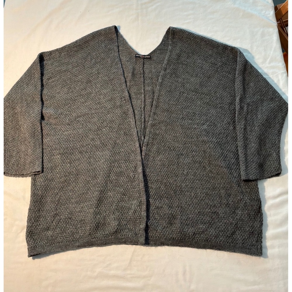 Brandy Melville Charcoal Gray Wool Blend Oversized Open Front Cardigan Italy